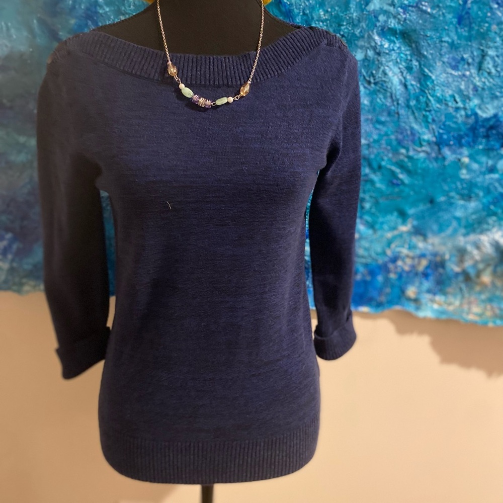 Blue shirt with button shoulders